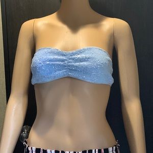Victorias Secret "PINK" Blue Sequin Embellished Lace Bandeau medium